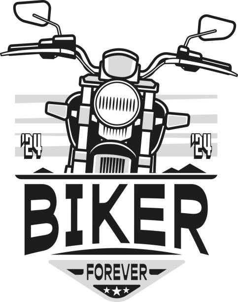 easy editable biker forever vector illustration...